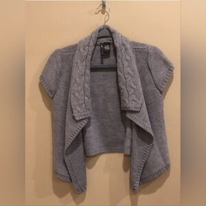Soft Gray Shrug with Cable Knit Design